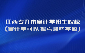 江西专升本审计学招生院校(审计学可以报考哪些学校)