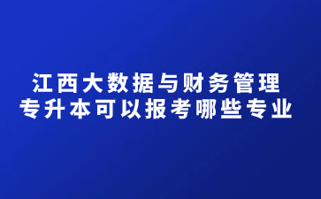 江西大数据与财务管理专升本可以报考哪些专业